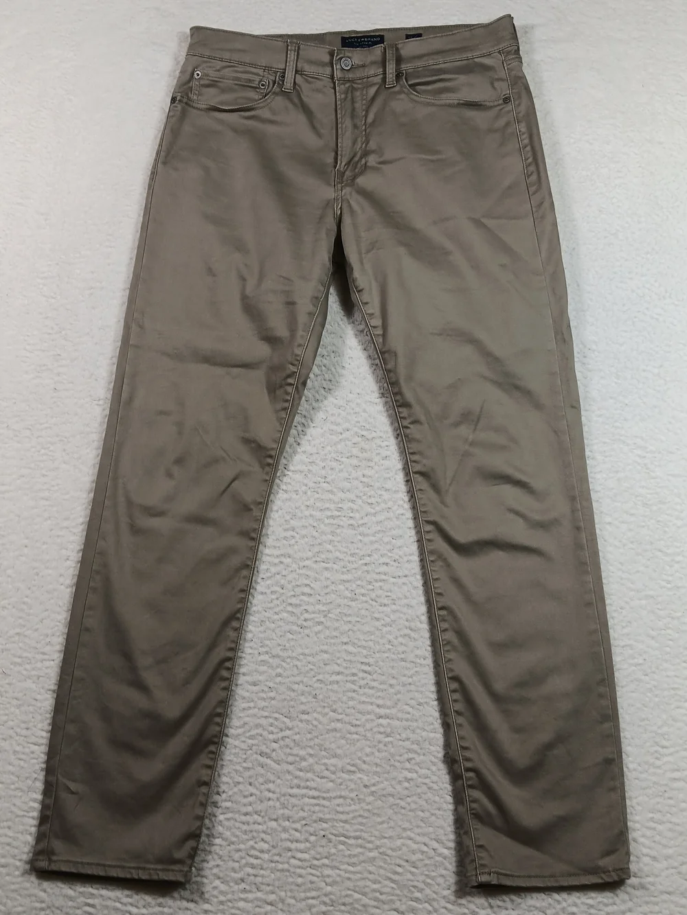 Lucky Brand Jeans Mens 33x32 Tan 121 Slim Straight Stretch Western Office